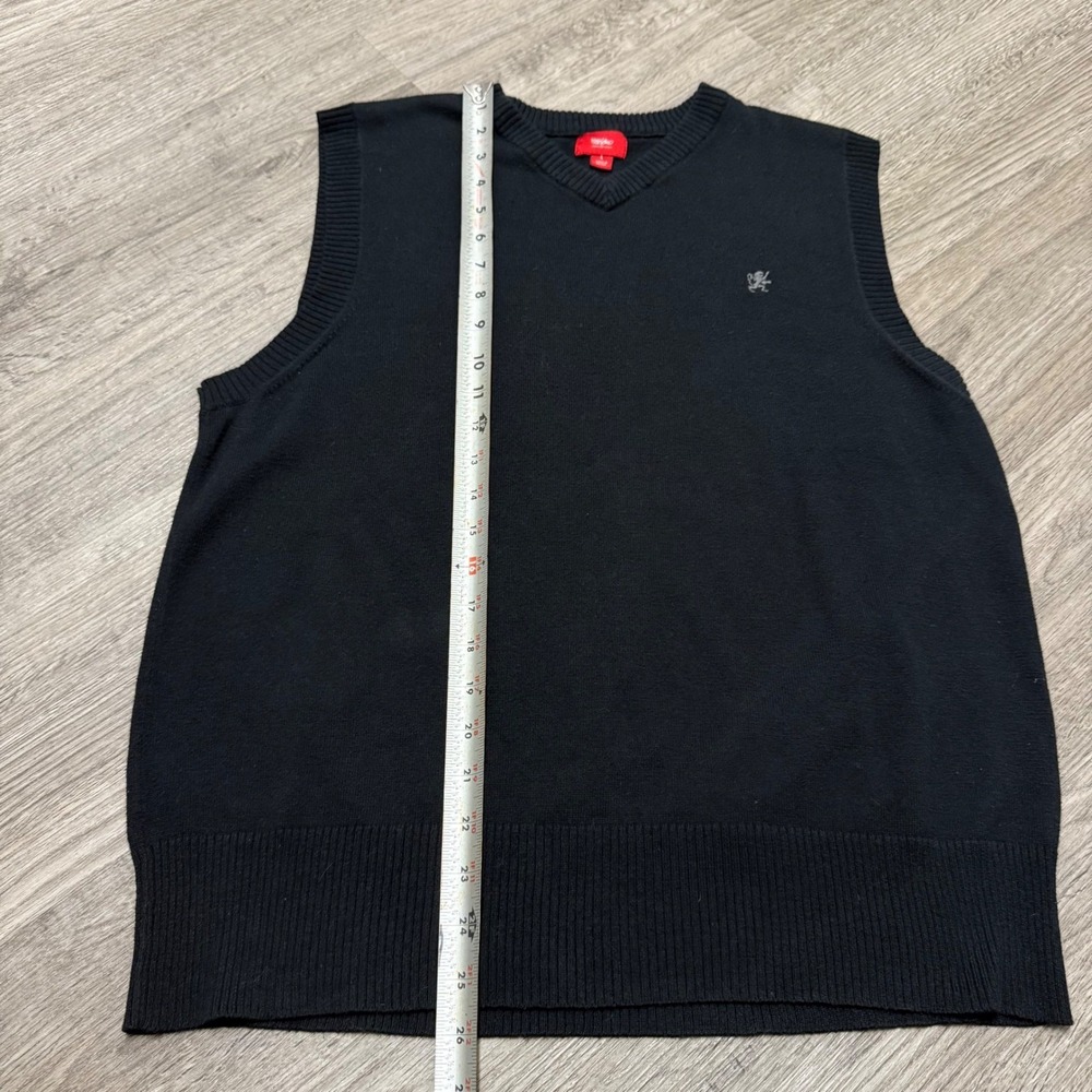 Mossimo Supply Co Y2K Mens V-Neck Sweater Vest Black Large Cotton Blend Preppy - Picture 4 of 7